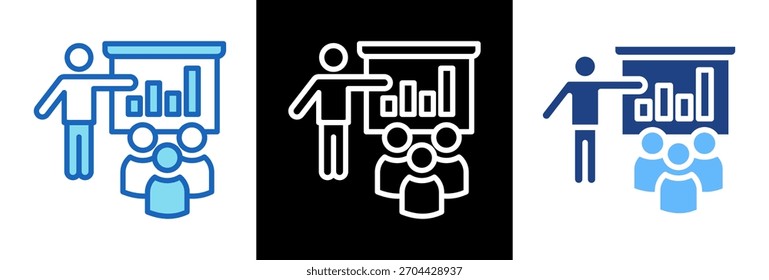 Apresentando ícone de estilo triplo Ilustração de vetor