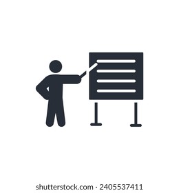 presenting icon. vector.Editable stroke.linear style sign for use web design,logo.Symbol illustration.