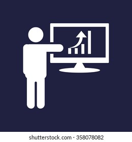 Presenting Increment  icon, vector illustration. Modern design. Flat design style