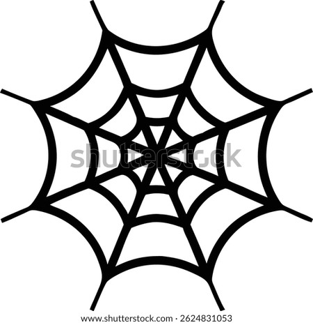 Presenting a minimalist spiderweb, its stark black lines create a spooky design, symbolizing Halloween's eerie atmosphere, suitable for crafting, and seasonal themes.