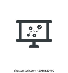 Icono del plan de estrategia de presentación, ilustración vectorial