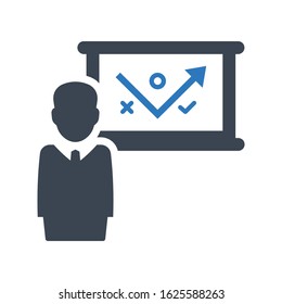 Presenting tactical way. vector graphics