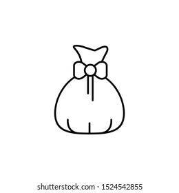 presents, bag line icon on white background