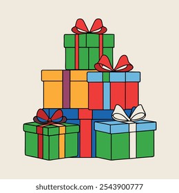 Presenta elemento navideño de Ilustración vectorial