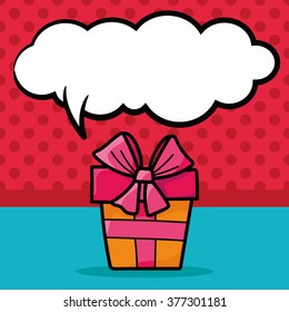 presents color doodle, speech bubble