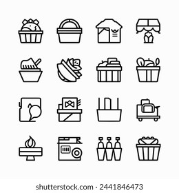 Presents and gift boxes line icons, Simple set of gift related outline icons. Elements for mobile concept and web apps