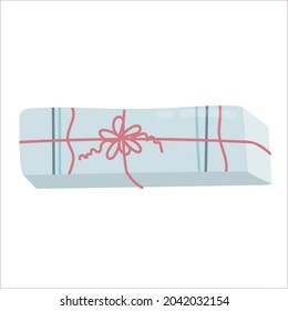 Presents illustration. gift on white for a birthday, holiday children, new year in a hand drawn Scandinavian style.Flat