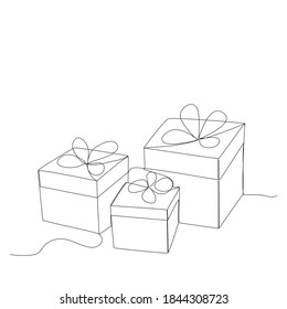 
Presents for the New Year  Christmas  Birthday   any Holiday  Continuous line drawn  modern minimalist style 