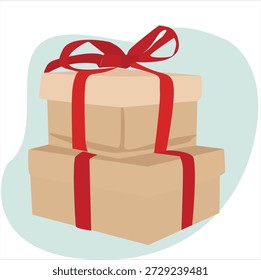 presents with ribbons and bows in various colors and patterns, 