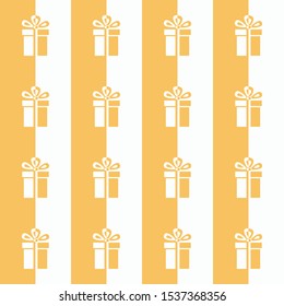 Presents. Seamless vector illustration with gift boxes and bows in two colors