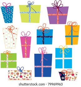 Presents set with funny bows