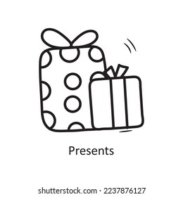 Presents vector outline Icon Design illustration. Party and Celebrate Symbol on White background EPS 10 File