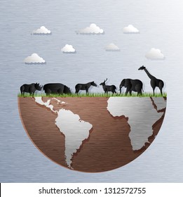 preservation of animals around the world, paper art