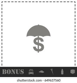 Preservation and protection money icon flat. Simple vector symbol and bonus icon