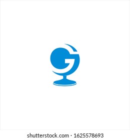 preservation world , earth , realm , kingdom , circle, letter G creation with blue color logo design  ,symbol, graphic, vector, creative idea