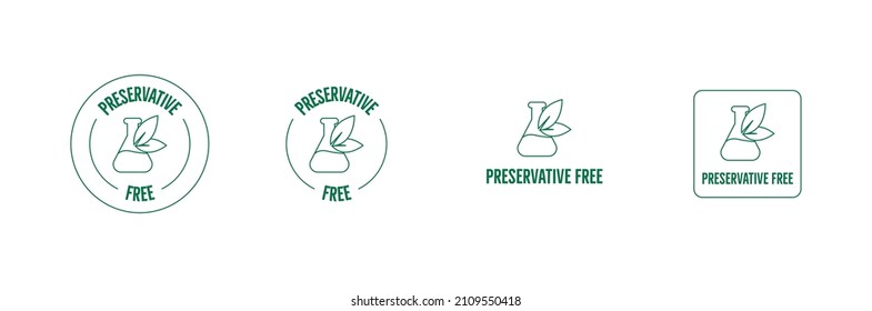 preservative free icon set vector illustration 