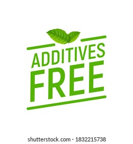 Preservative free logo icon stamp. Additives free icon green label sign