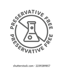 Preservative free vector icon. Ingredients label badge, no preservatives.