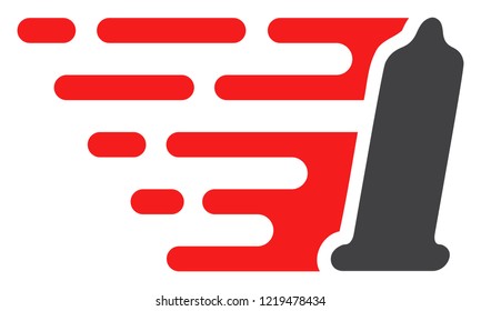 Preservative icon with fast speed effect in red and black colors. Vector illustration designed for modern abstraction with symbols of speed, rush, progress, energy.