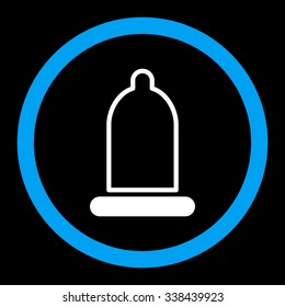 Preservative vector icon. Style is bicolor flat rounded symbol, blue and white colors, rounded angles, black background.