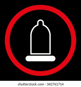 Preservative vector icon. Style is bicolor flat rounded symbol, red and white colors, rounded angles, black background.