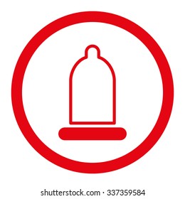 Preservative vector icon. Style is flat rounded symbol, red color, rounded angles, white background.