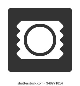 Preservative vector icon. Style is flat rounded square button, white and gray colors, white background.