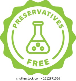 Preservatives Free Green Outline Icon