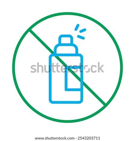 Preservatives Free Icon – Bottle with Cross, Representing Freshness, Purity, and Preservative-Free Products