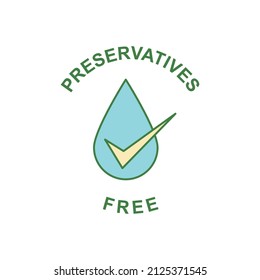 preservatives free label icon in color icon, isolated on white background 