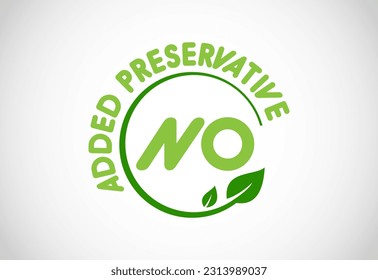 Preservatives free natural organic food package label. No additives, no preservatives. natural food. Vector illustration