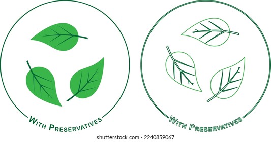 Preservatives icon. Green with two style