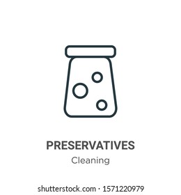 Preservatives outline vector icon. Thin line black preservatives icon, flat vector simple element illustration from editable cleaning concept isolated on white background