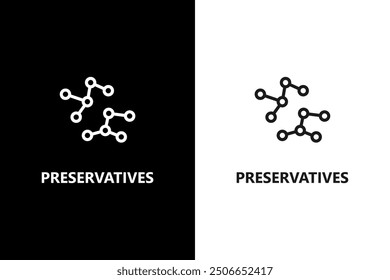 Preservatives sign or symbol. Preservatives package stamp or label. Organic food and cosmetics products. Vector icon
