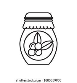 preserve pot with grapes line style icon vector illustration design