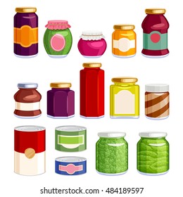 Cute jars with jam Stock Vector by ©ffffffly 111802888