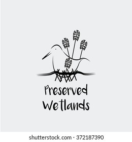 Preserved Wetlands vector over white color background