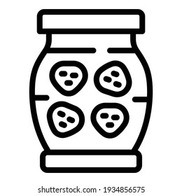 Preserve jar icono. El contorno conserva el icono vectorial de tarro para el diseño web aislado en fondo blanco