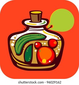 Preserves with Tomato and Cucumber on orange