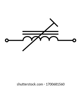 Pre-set iron cored inductor symbol