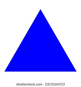 Presice Blue Equilateral Triangle Isolated on White. Suitable for Seemless Pattern, Graphic Asset, Prsentation about Math, or Education.