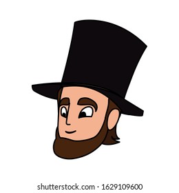 president abraham lincoln on white background vector illustration design