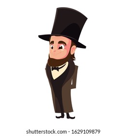 president abraham lincoln on white background vector illustration design