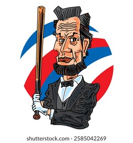 President Abraham Lincoln, vector graphics, illustration, portrait, caricature