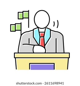 president country color icon vector. president country sign. isolated symbol illustration