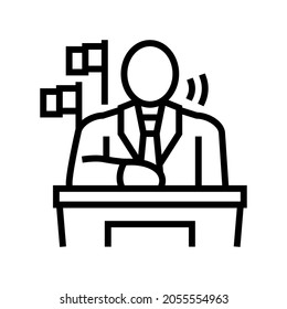 president country line icon vector. president country sign. isolated contour symbol black illustration
