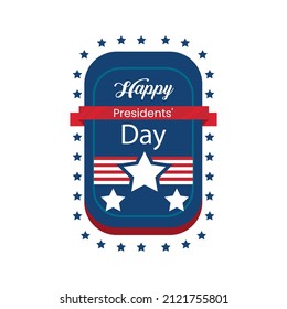 president day badge with lettering