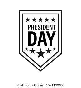 President day badge vector icon isolated on white background. Vector vintage illustration. Happy presidents day. Patriotic banner sign. EPS 10