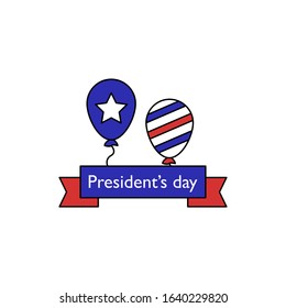 President day balloon icon. Simple line, outline vector elements of color public holiday icons for ui and ux website or mobile application