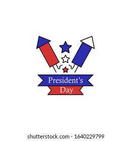 President day firework icon. Simple line, outline vector elements of color public holiday icons for ui and ux website or mobile application